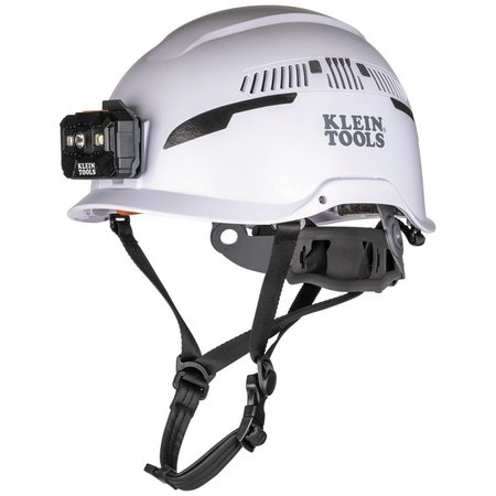 KLEIN TOOLS Safety Helmet, Type-2, Vented Class C, with Rechargeable Headlamp 60526